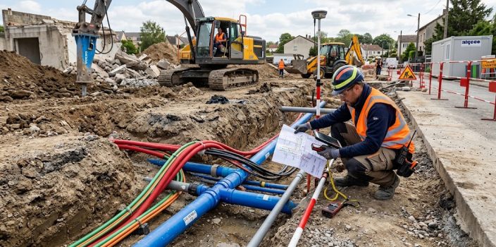Terrassement, VRD, démolition : la gestion des réseaux enterrés existants